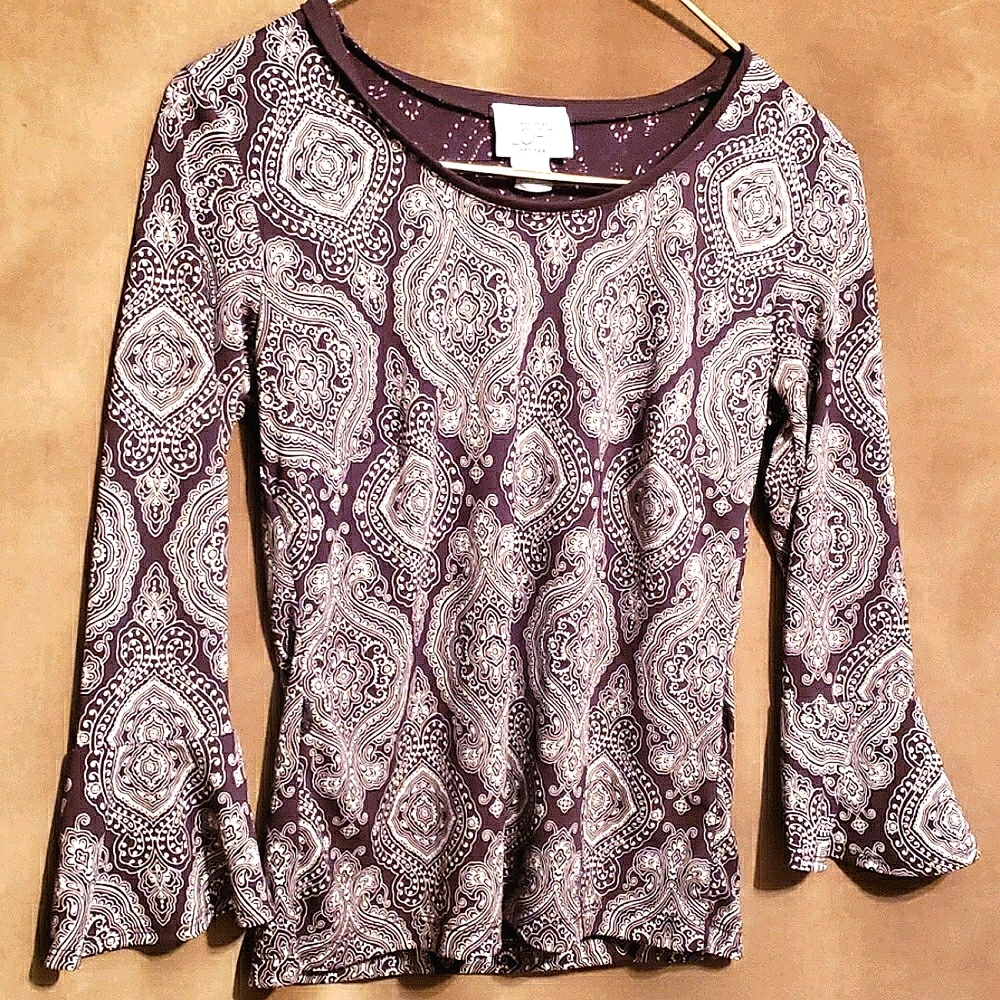 ANN TAYLOR LOFT PETITES BELL-SLEEVE TOP SZ XSP